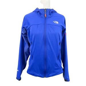 The North Face Summit Series Jacket Womens S Blue Windstopper Softshell Hooded